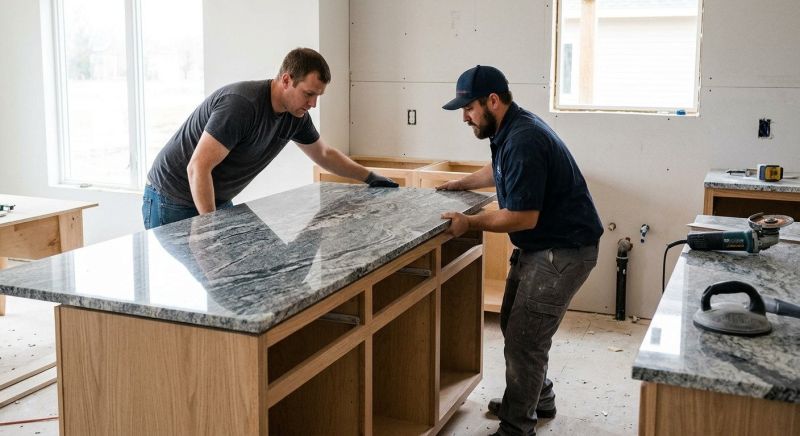 Granite Slab Installation in Marin County, CA