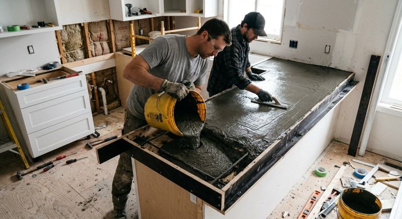 Poured Countertop Installation in Santa Rosa, CA