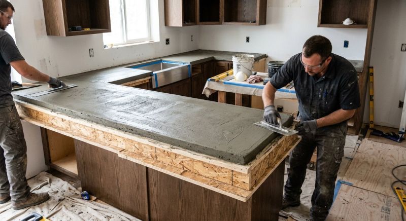 Cement Counter Installation in Santa Rosa, CA