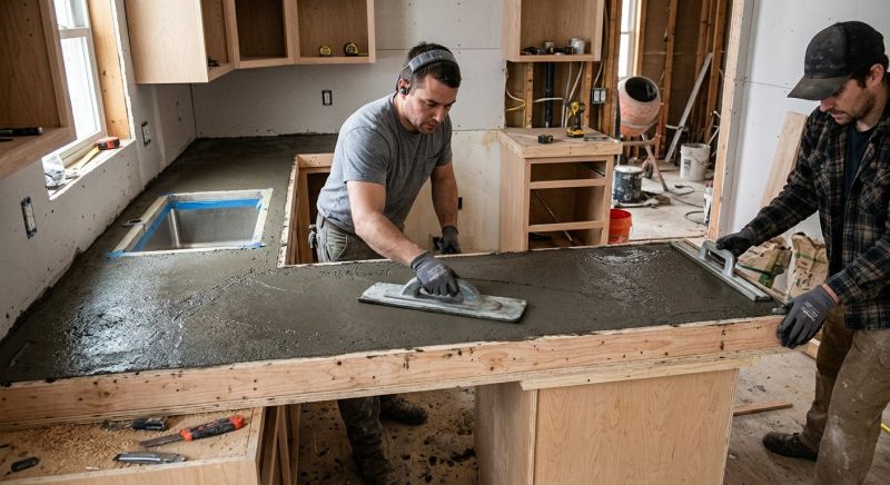 Cement Countertop Pouring in Marin County, CA