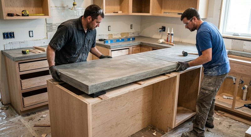 Concrete Counter Installation in Sonoma County, CA