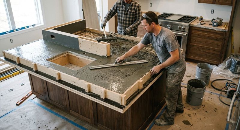 Poured Countertop Installation in Sonoma County, CA
